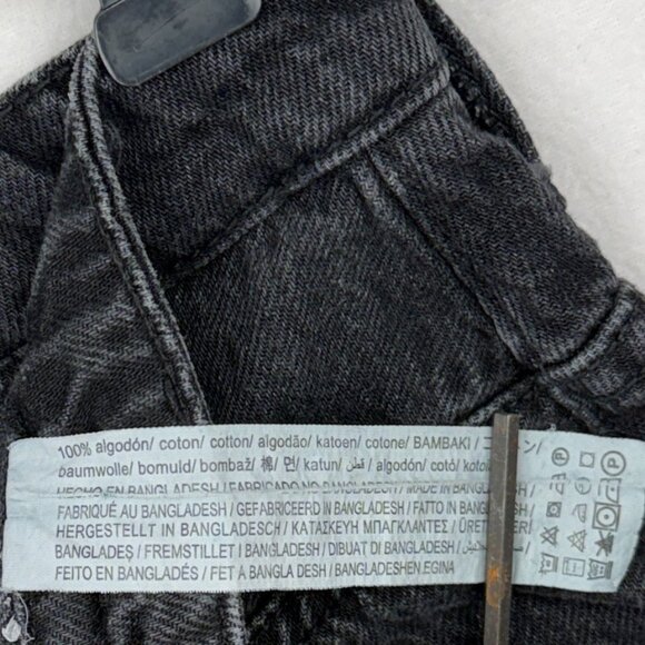 Zara Women's High Rise Denim Shorts 4 Black 100% Cotton 5 Pocket Cuffed Hem - Picture 5 of 6